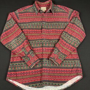 Vintage Woolrich Flannel Shirt Mens XL Aztec Southwestern USA Made Button Up